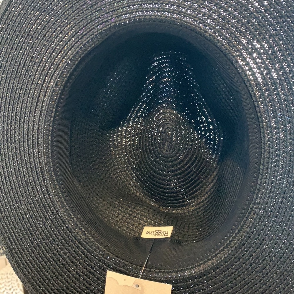Boho Chic Wide Brim Panama Hat With Double Trim - Picture 8 of 9